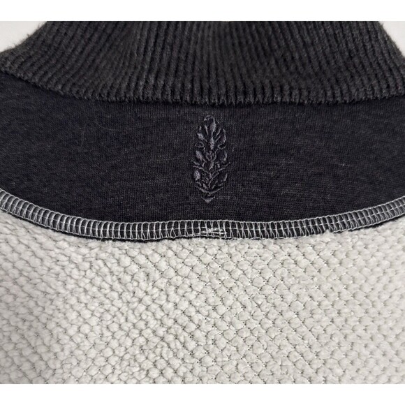 Free People L/XL Mountain Dreamin’ Reversible Fleece Cream Combo Gray 1/2 Zip - Picture 6 of 8